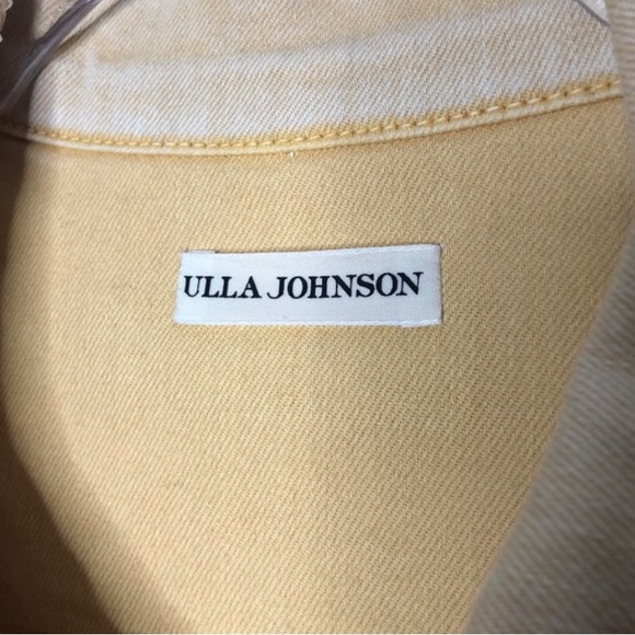 Ulla Johnson | NWOT Griffin Oversized Puff Sleeve Denim Jacket Khaki Yellow P/0 - Picture 3 of 8